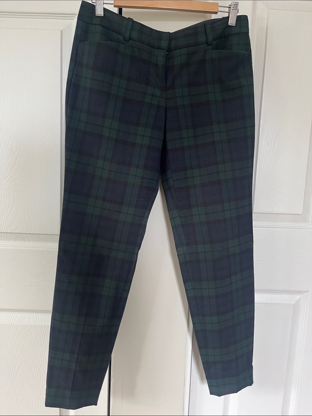 The Limited Navy & Green Plaid Ankle Pants